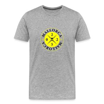 Mallorca 2025 Urlaub - Männer Premium Bio T-Shirt - Grau meliert - Vorne - Damien (186cm)