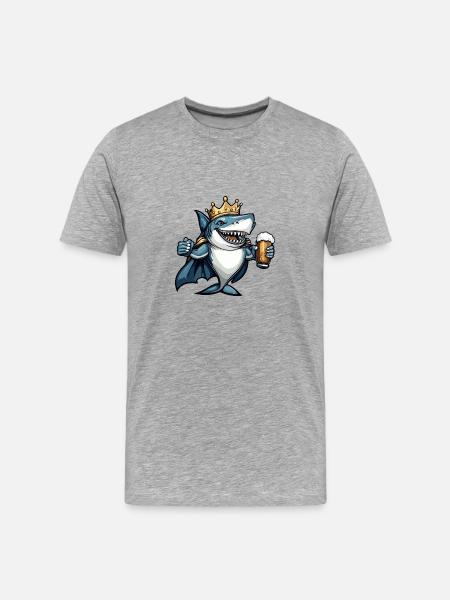 Bière de requin drôle - T-shirt bio Premium Homme - gris chiné
