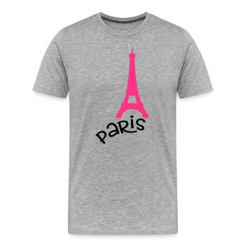Paris - Männer Premium Bio T-Shirt - Grau meliert - Vorne - Damien (186cm)