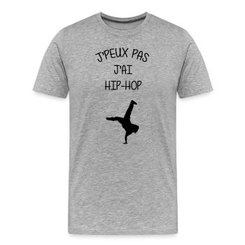 Hip-Hop / Rap / Instrument de Musique / Hip Hop - T-shirt bio Premium Homme - gris chiné - Devant - Damien (186cm)