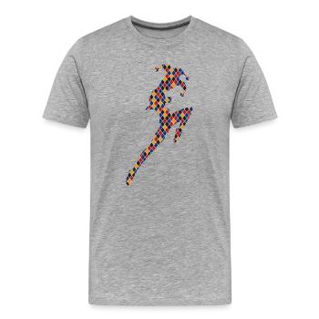Harlequin - Men's Premium Organic T-Shirt - heather grey - Front - Damien (186cm)