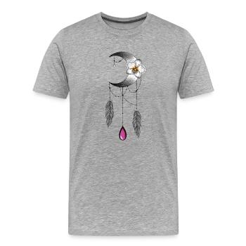 Mondorchidee Feder und Perle Typ Traumfänger - Männer Premium Bio T-Shirt - Grau meliert - Vorne - Damien (186cm)