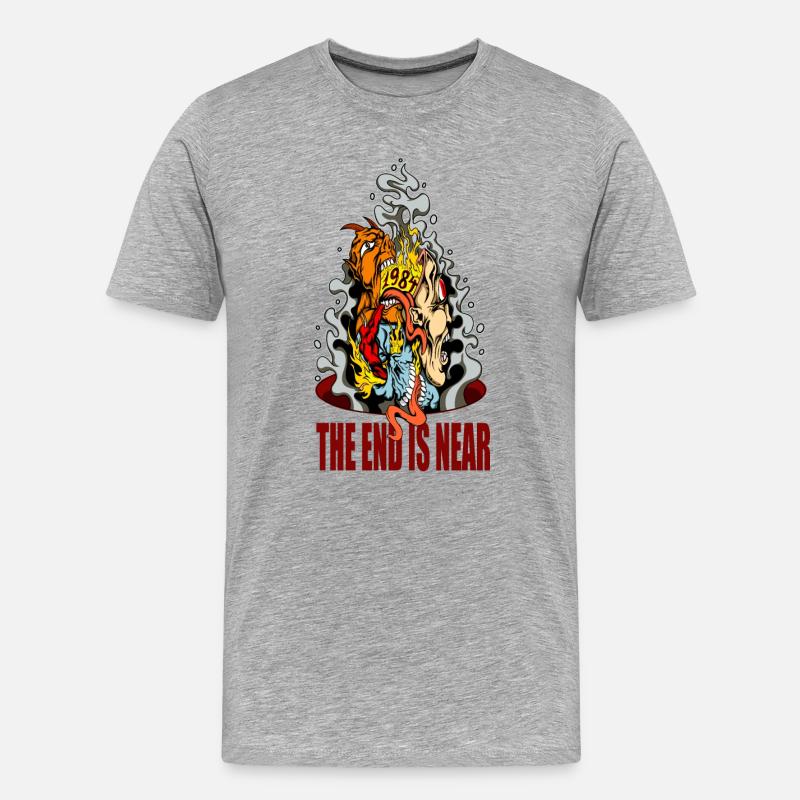 Das Ende ist nahe - Männer Premium Bio T-Shirt - Grau meliert