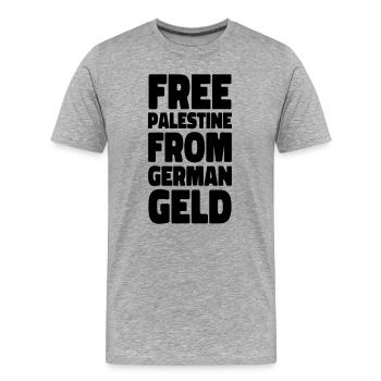 solidarité avec Israël - T-shirt bio Premium Homme - gris chiné - Devant - Damien (186cm)