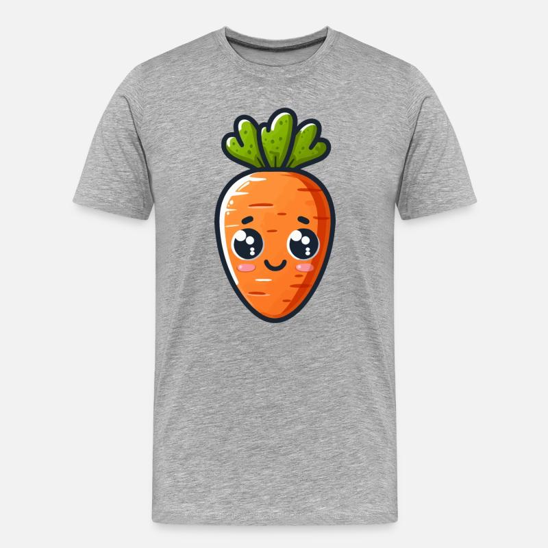 Süße Karotte - Männer Premium Bio T-Shirt - Grau meliert