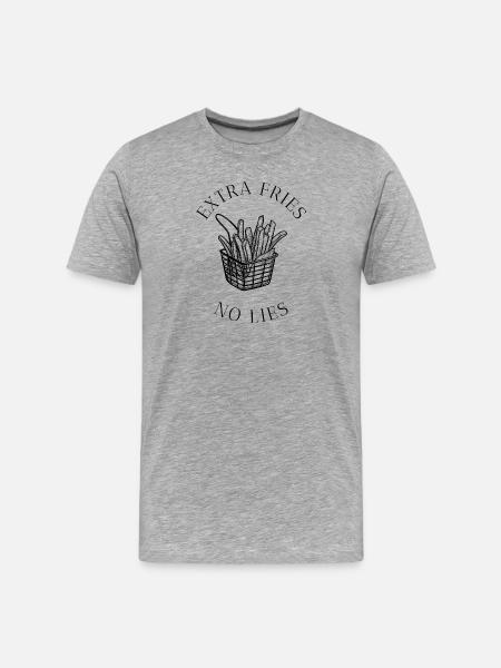 Extra Fries, No Lies - Men's Premium Organic T-Shirt - heather grey