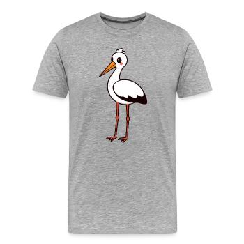 Stork - Men's Premium Organic T-Shirt - heather grey - Front - Damien (186cm)