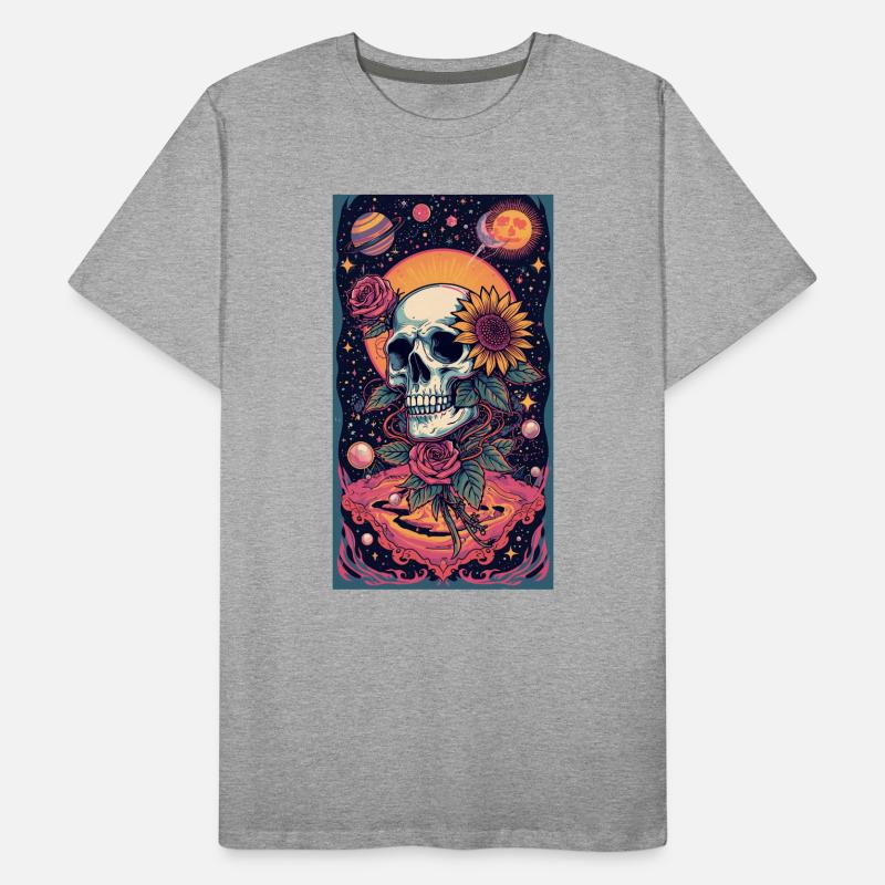 Crâne et Fleur de l’Espace T-shirt bio Premium Homme
