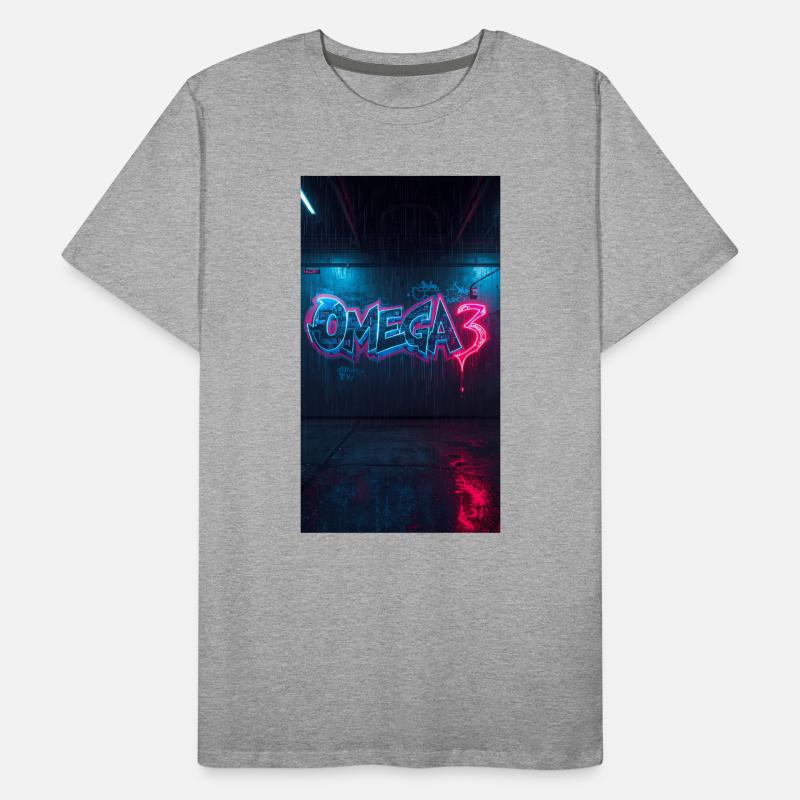 Omega3 Neon Graffiti Men's Premium Organic T-Shirt