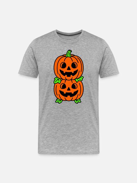 Halloween pumpkins - Men's Premium Organic T-Shirt - heather grey