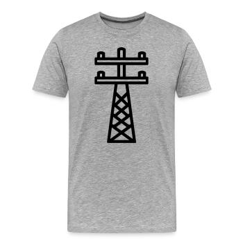 poteau électrique - T-shirt bio Premium Homme - gris chiné - Devant - Damien (186cm)