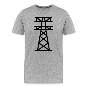 poteau électrique - T-shirt bio Premium Homme - gris chiné - Devant - Damien (186cm)