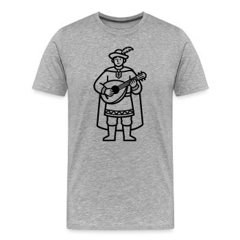 Barde médiéval - T-shirt bio Premium Homme - gris chiné - Devant - Damien (186cm)