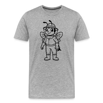 Apiculteur - T-shirt bio Premium Homme - gris chiné - Devant - Damien (186cm)
