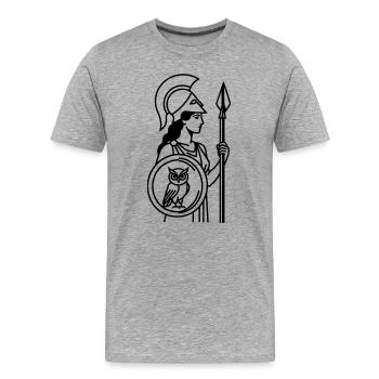 Athene - Männer Premium Bio T-Shirt - Grau meliert - Vorne - Damien (186cm)
