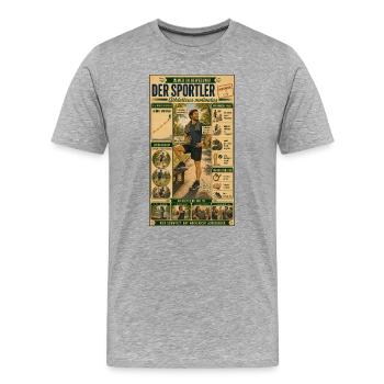 Der Sportler – Immer in Bewegung - Männer Premium Bio T-Shirt - Grau meliert - Vorne - Damien (186cm)