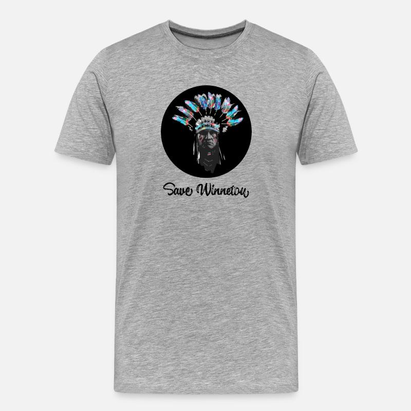 save winnetou,winnetou,indianer,graffiti,kreis, - Männer Premium Bio T-Shirt - Grau meliert