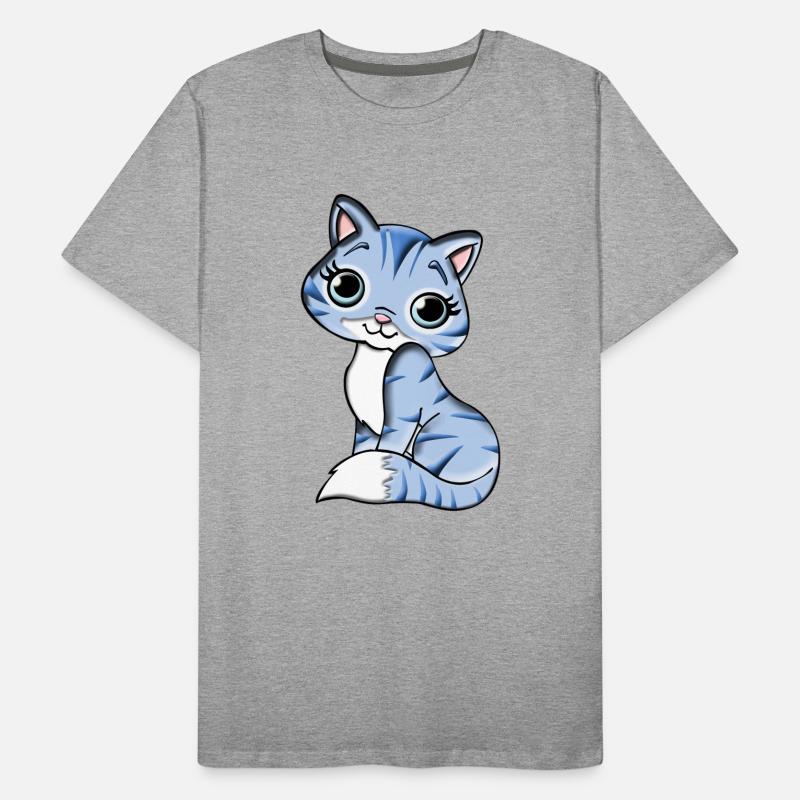 Süßes blaues Kätzchen. Geschenkidee Männer Premium Bio T-Shirt