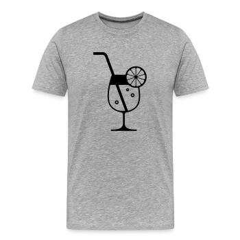 Cocktail - Männer Premium Bio T-Shirt - Grau meliert - Vorne - Damien (186cm)