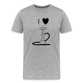 J'aime l'idée de cadeau de cadeau de shisha - T-shirt bio Premium Homme - gris chiné - Devant - Damien (186cm)