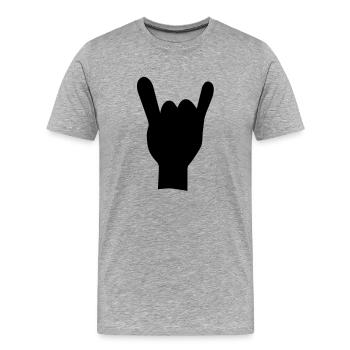 Rock and roll de la main - T-shirt bio Premium Homme - gris chiné - Devant - Damien (186cm)