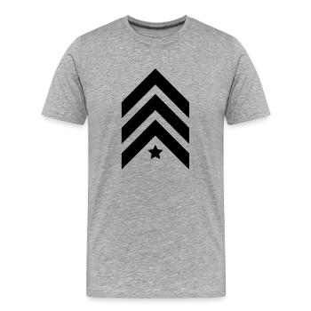 sergant__f1 - Men's Premium Organic T-Shirt - heather grey - Front - Damien (186cm)
