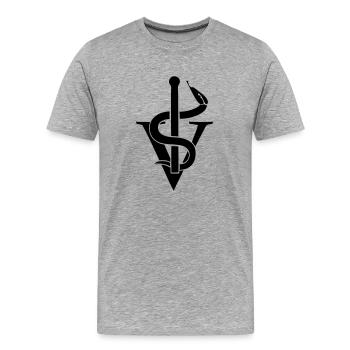Veterinär - Männer Premium Bio T-Shirt - Grau meliert - Vorne - Damien (186cm)
