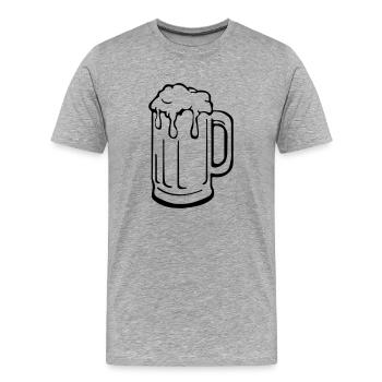 Bierkrug - Männer Premium Bio T-Shirt - Grau meliert - Vorne - Damien (186cm)