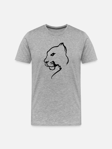 panther_01 - Männer Premium Bio T-Shirt - Grau meliert