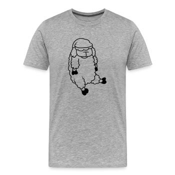 Sleeping Sheep Sleeping Cap - Men's Premium Organic T-Shirt - heather grey - Front - Damien (186cm)