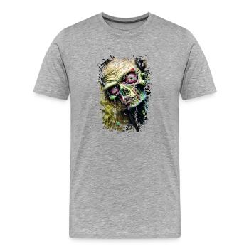 Graffiti Street Art Spray Vintage Schablone Retro - Männer Premium Bio T-Shirt - Grau meliert - Vorne - Damien (186cm)