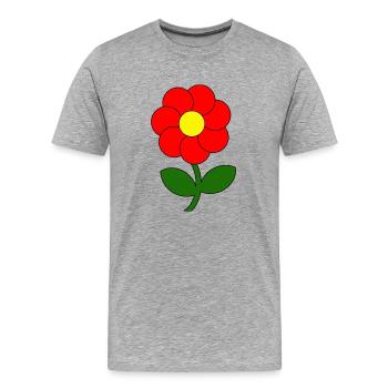 rote Blume - Männer Premium Bio T-Shirt - Grau meliert - Vorne - Damien (186cm)