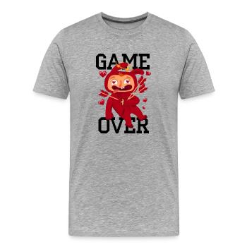 Verliebter von Armors Pfeilen getroffen - Männer Premium Bio T-Shirt - Grau meliert - Vorne - Damien (186cm)