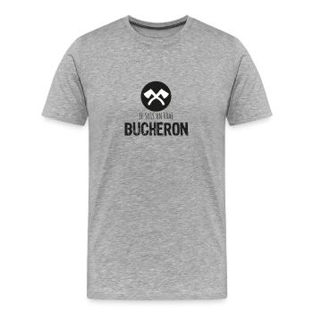 Je suis un vrai bucheron - T-shirt bio Premium Homme - gris chiné - Devant - Damien (186cm)