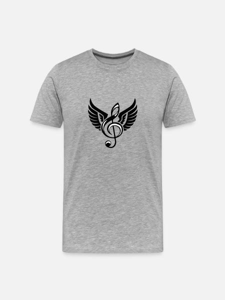 Clef Wings Symbol - Men's Premium Organic T-Shirt - heather grey