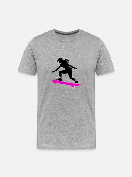 Skateboarding Woman Symbol Skateboard - Men's Premium Organic T-Shirt - heather grey