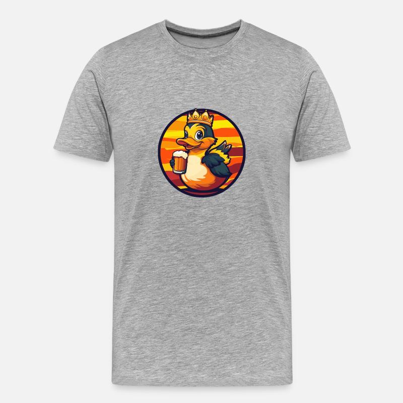 Ente Bier Comic - Männer Premium Bio T-Shirt - Grau meliert