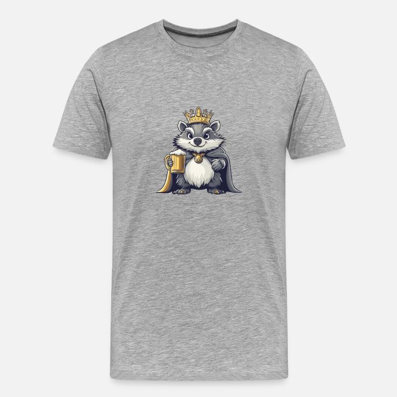 Igel Bier Lustig - Männer Premium Bio T-Shirt - Grau meliert