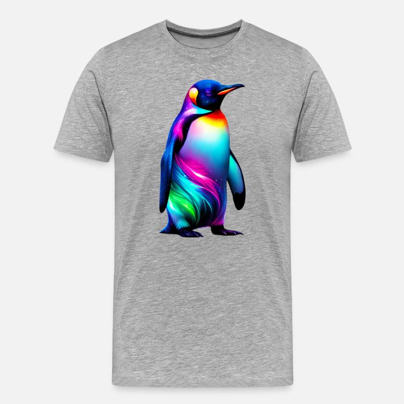 Pinguin - Männer Premium Bio T-Shirt - Grau meliert