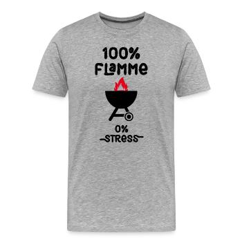 Grillmeister - Männer Premium Bio T-Shirt - Grau meliert - Vorne - Damien (186cm)