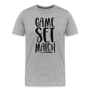 Game Set Match - Men's Premium Organic T-Shirt - heather grey - Front - Damien (186cm)