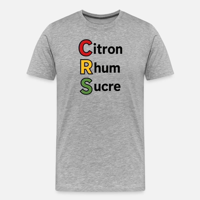Zitrone, Rum, Zucker - Männer Premium Bio T-Shirt - Grau meliert