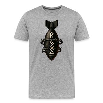 Bombe Barbelés Underground - T-shirt bio Premium Homme - gris chiné - Devant - Damien (186cm)
