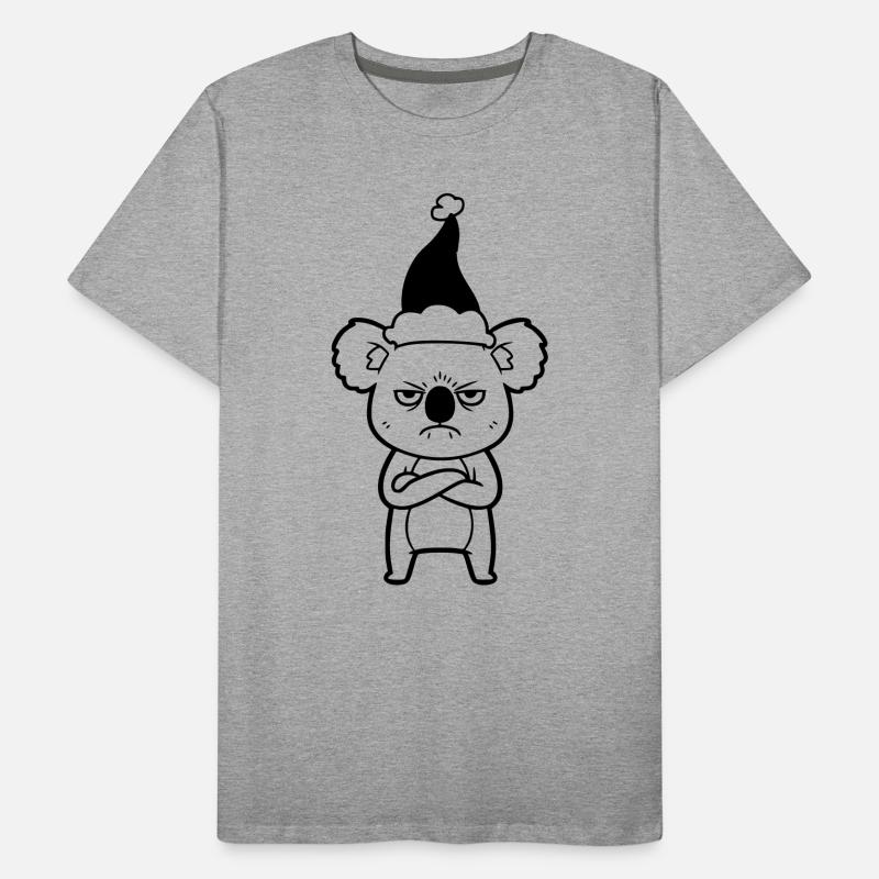 Illustration de bande dessinée de Koala Grim de Noël T-shirt bio Premium Homme