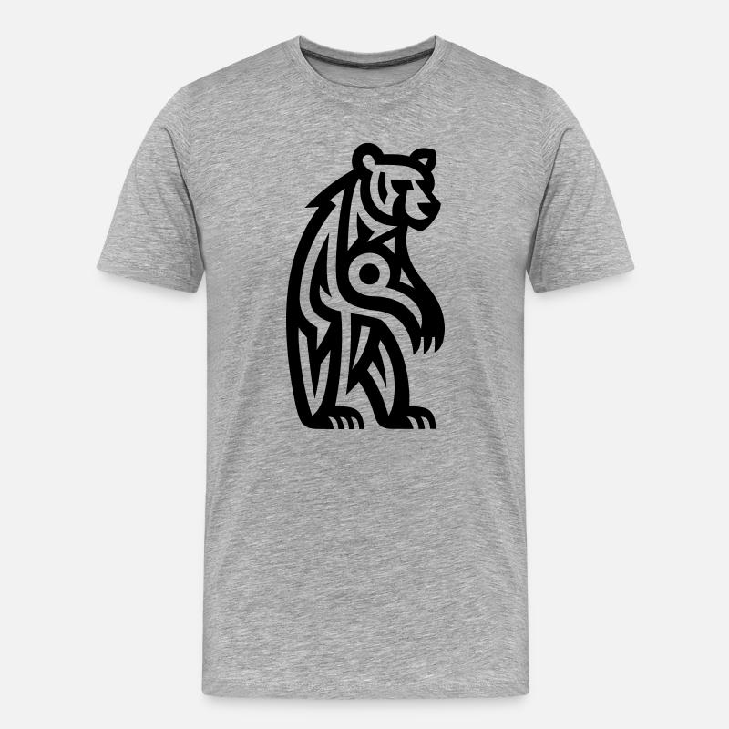 Just a Black Bear #3 - Männer Premium Bio T-Shirt - Grau meliert