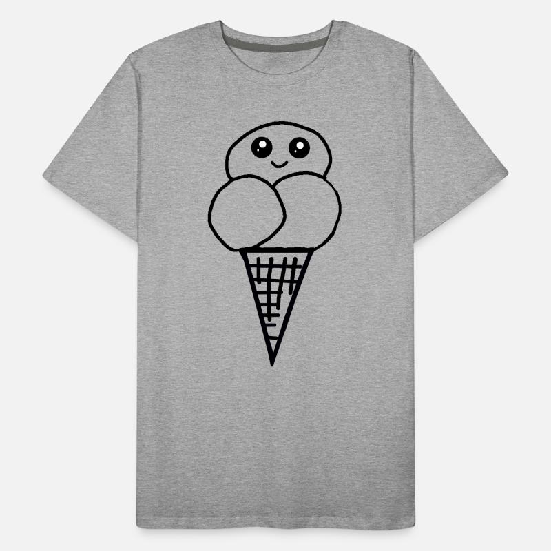 Eis Eiswaffel Eistüte Eiscreme Eiskrem Männer Premium Bio T-Shirt