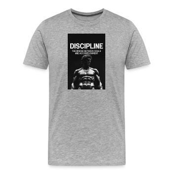 Objectif de pont disciplinaire - T-shirt bio Premium Homme - gris chiné - Devant - Damien (186cm)