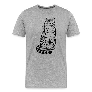 Chat du Bengale - T-shirt bio Premium Homme - gris chiné - Devant - Damien (186cm)