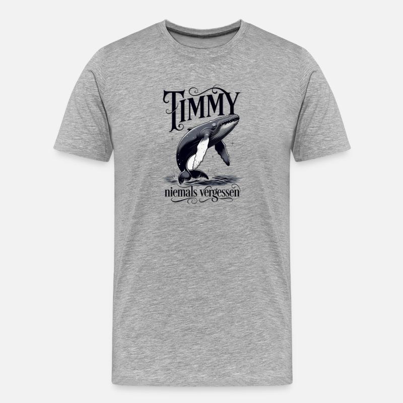 Timmy, der Wal - Männer Premium Bio T-Shirt - Grau meliert