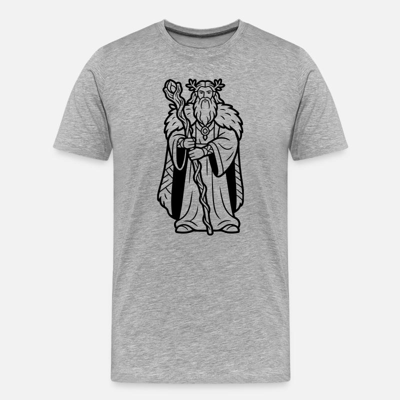 Druide - Männer Premium Bio T-Shirt - Grau meliert